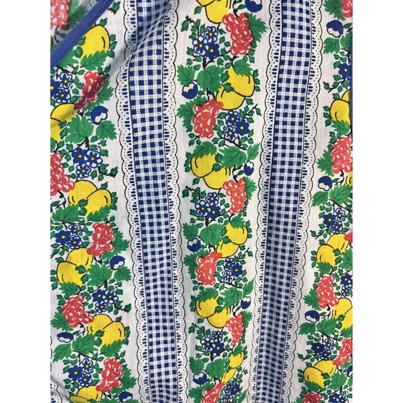 Vintage Fruit Design Smock Womens Artistic Creation Cotton Size Medium Pockets - Picture 3 of 9